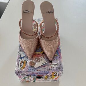 Jeffrey Campbell Rose Gold Mules